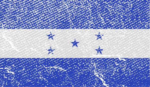 Flag of Honduras with old texture.  illustration