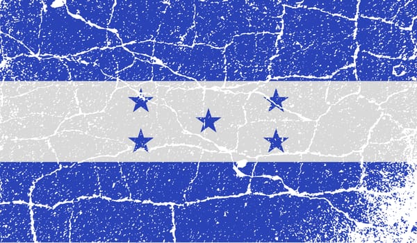 Flag of Honduras with old texture.  illustration