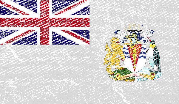 Flag of British Antarctic Territory with old texture.  illustration