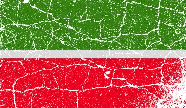 Flag of Tatarstan with old texture.  illustration