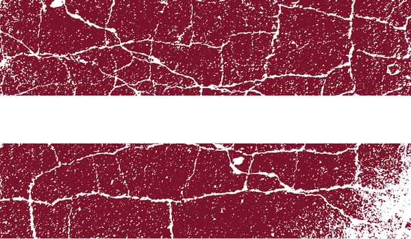 Flag of Latvia with old texture.  illustration