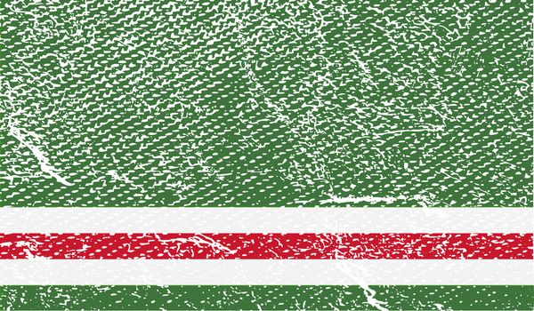 Flag of Chechen Republic of Ichkeria with old texture.  illustration