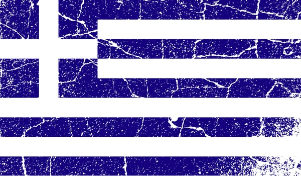 Flag of Greece with old texture.  illustration