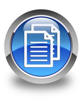 Documents icon glossy blue round button