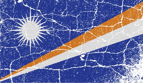 Flag of Marshall Islands with old texture.  illustration