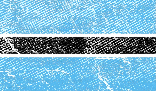 Flag of Botswana with old texture.  illustration