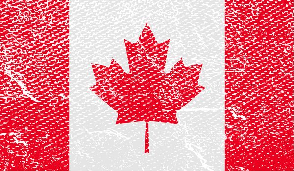 Flag of Canada with old texture.  illustration