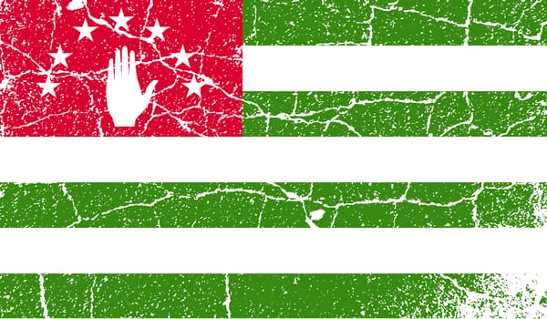 Flag of Abkhazia with old texture.  illustration