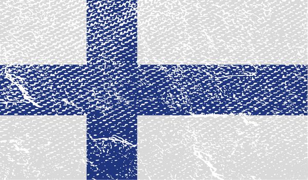 Flag of Finland with old texture.  illustration