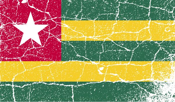 Flag of Togo with old texture.  illustration