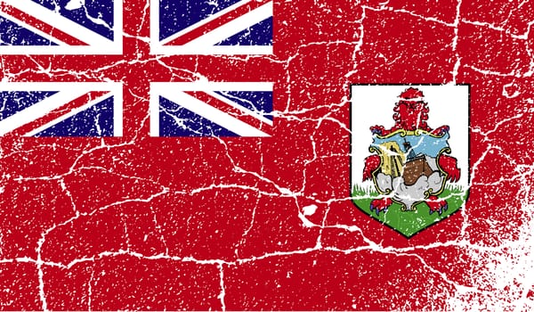 Flag of Bermuda with old texture.  illustration