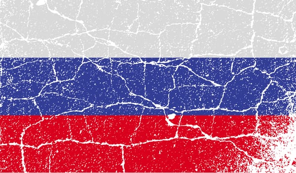 Flag of Russia with old texture.  illustration