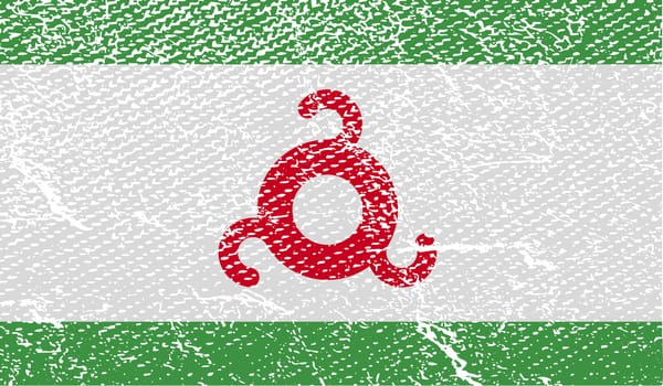 Flag of Ingushetia with old texture.  illustration