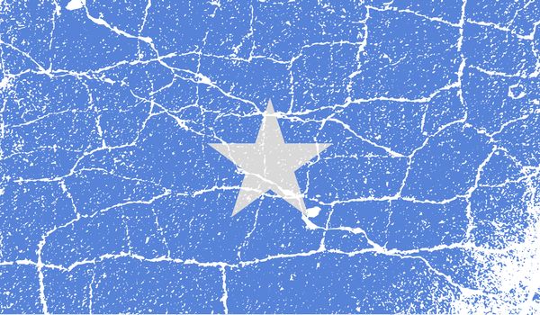 Flag of Somalia with old texture.  illustration