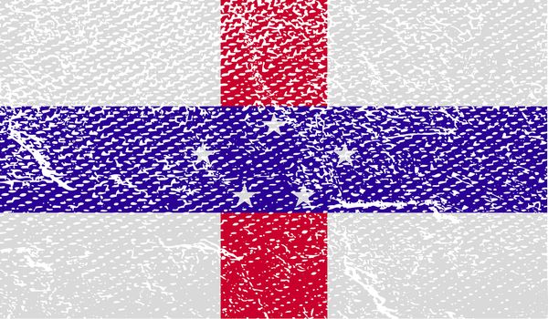 Flag of Netherlands Antilles with old texture.  illustration