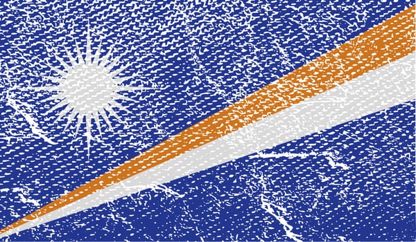 Flag of Marshall Islands with old texture.  illustration