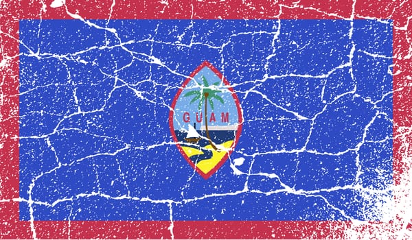 Flag of Guam with old texture.  illustration