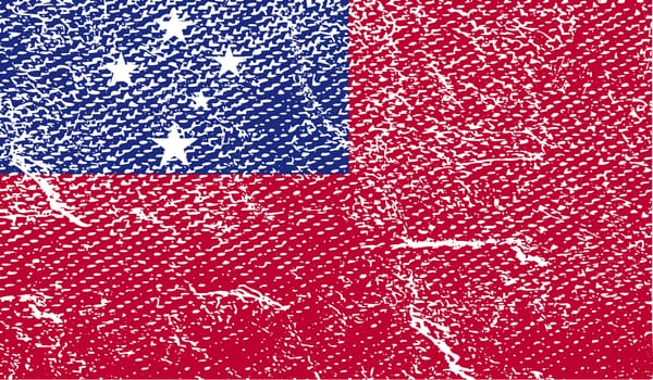 Flag of Samoa with old texture.  illustration