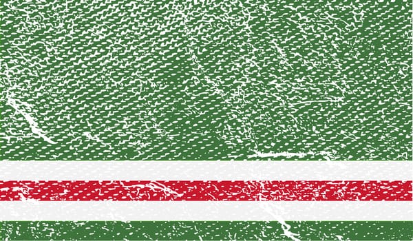 Flag of Chechen Republic of Ichkeria with old texture. Vector illustration