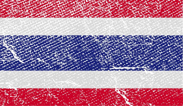 Flag of Thailand with old texture.  illustration