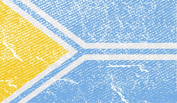 Flag of Tuva Republic, Russia with old texture.  illustration