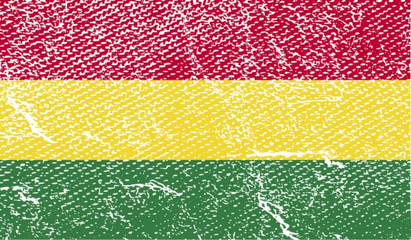 Flag of Bolivia with old texture.  illustration