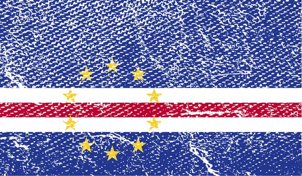 Flag of Cape Verde with old texture.  illustration