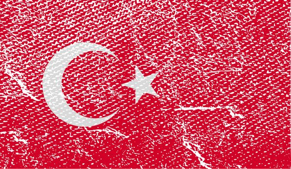 Flag of Turkey with old texture.  illustration