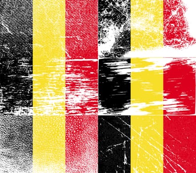 Flag of Belgium with old texture.  illustration