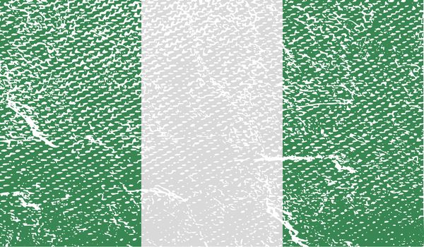 Flag of Nigeria with old texture.  illustration