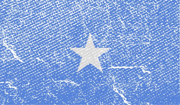 Flag of Somalia with old texture.  illustration