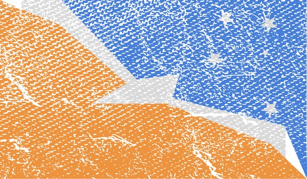 Flag of  with old texture.  illustration