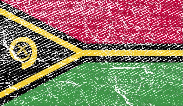 Flag of Vanuatu with old texture.  illustration