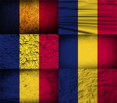 Flag of Chad with old texture.  illustration