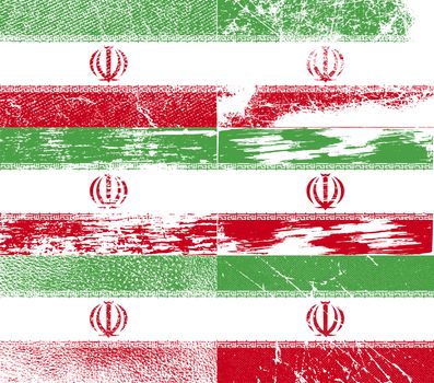Flag of Iran with old texture.  illustration