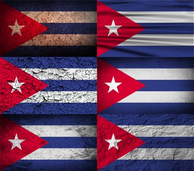 Flag of Cuba with old texture.  illustration