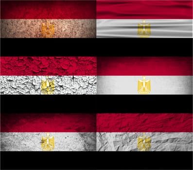 Flag of Egypt with old texture.  illustration