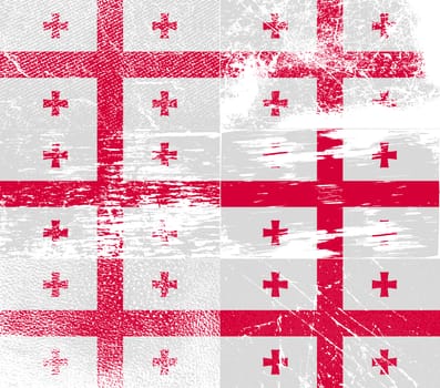 Flag of Georgia with old texture.  illustration