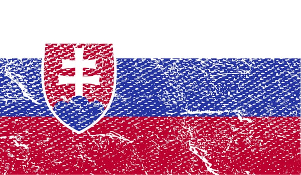 Flag of Slovakia with old texture.  illustration