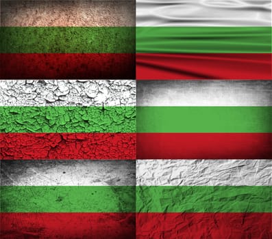 Flag of Bulgaria with old texture.  illustration