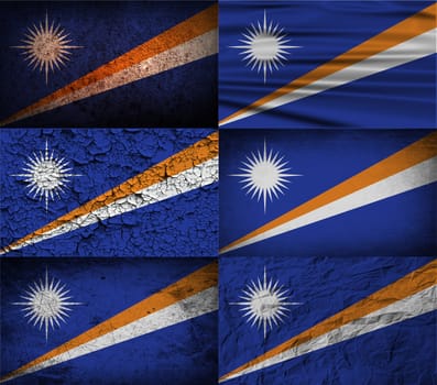 Flag of Marshall Islands with old texture.  illustration