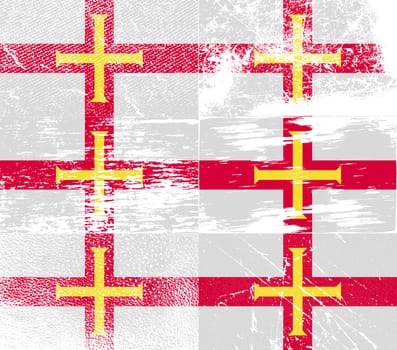 Flag of Guernsey with old texture.  illustration