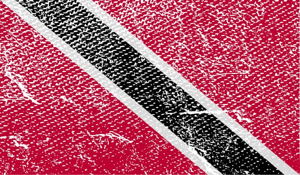 Flag of Trinidad and Tobago with old texture.  illustration