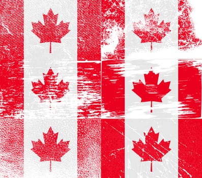 Flag of Canada with old texture.  illustration