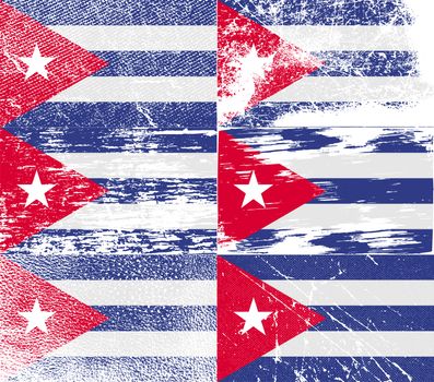 Flag of Cuba with old texture.  illustration