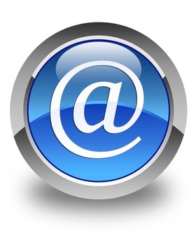 Email address icon glossy blue round button