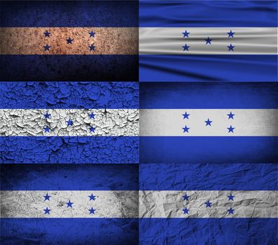 Flag of Honduras with old texture.  illustration