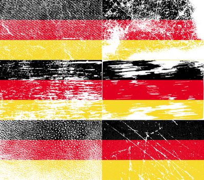 Flag of Germany with old texture.  illustration