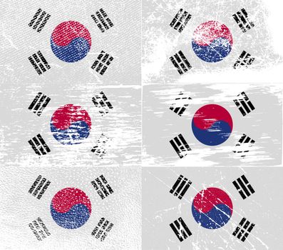 Flag of South Korea with old texture.  illustration