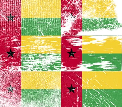 Flag of Guinea-Bissau with old texture.  illustration